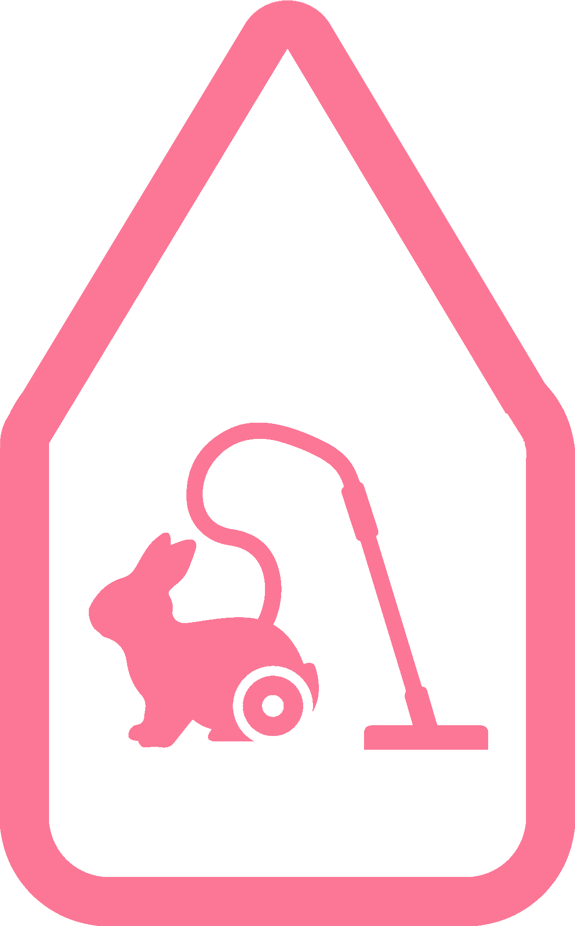 Pink Bunnie In House Outline